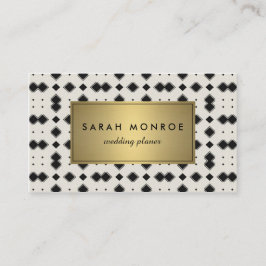 Schwarzes u. GoldZickzack Muster Visitenkarte