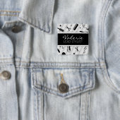 Schwarzes u. graues Haar-Salon-Namen-Abzeichen Button (Beispiel)
