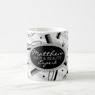Schwarzes u. graues Haar u. Schönheit Kaffeetasse