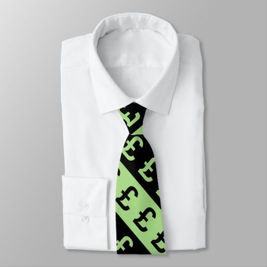 Schwarzes u. grünes Pfund unterzeichnet (£) Krawatte (Gebunden)