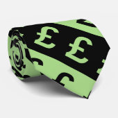 Schwarzes u. grünes Pfund unterzeichnet (£) Krawatte (Gerollt)