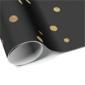 Schwarzes u. Imitat-Goldniedlicher festlicher Geschenkpapier (Rolleneckpunkt)