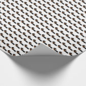 Schwarzes u. lange Haar-Dackel TANs Geschenkpapier (Ecke)