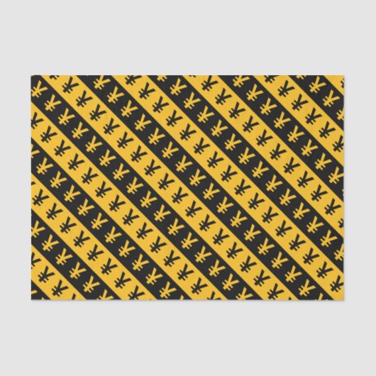 Schwarzes u. orange gestreiftes Muster der Seidenpapier (Vorderseite)