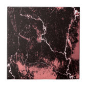 Schwarzes u. Rosa abstrakt Fliese (Vorderseite)