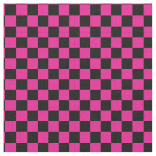 Schwarzes u. rosa Schachbrett-Muster-Gewebe Stoff