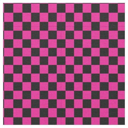 Schwarzes u. rosa Schachbrett-Muster-Gewebe Stoff (Nahaufnahme)