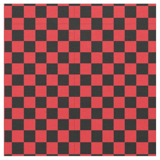 Schwarzes u. rotes Schachbrett-Muster-Gewebe Stoff (Nahaufnahme)