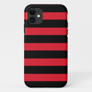 Schwarzes u. rotes starkes horizontales Streifen iPhone 11 Hülle