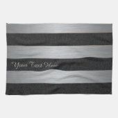 Schwarzes u. Silber-gestreiftes kundenspezifisches Handtuch (Horizontal)