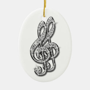 Schwarzes u. Silber-schillernder funkelnd Keramik Ornament