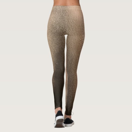 Schwarzes u. Silber-strukturierte Feder-Leggings Leggings (Rückseite)
