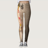 Schwarzes u. Silber-strukturierte Feder-Leggings Leggings (Vorderseite)