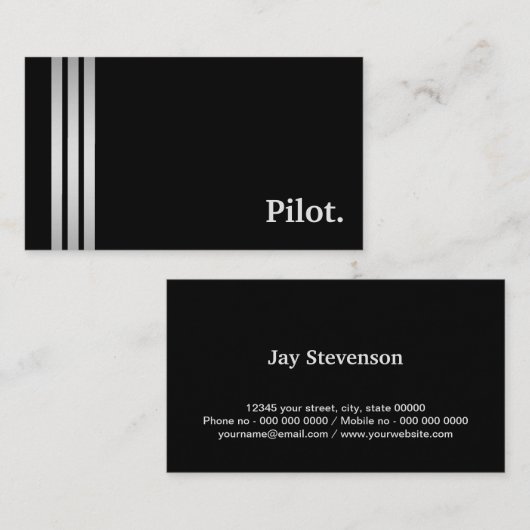 Schwarzes u. silbernes Versuchsberufliches Visitenkarte (Vorne/Hinten)