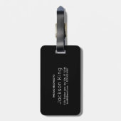 Schwarzes u. TAN-Büffel-kariertes Monogramm Gepäckanhänger (Rückseite vertikal)