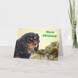 Schwarzes u. TAN-Weihnachtskavalier Feiertagskarte