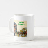 Schwarzes u. TAN-Weihnachtskavalier Kaffeetasse (Vorderseite Links)