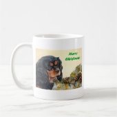 Schwarzes u. TAN-Weihnachtskavalier Kaffeetasse (Links)