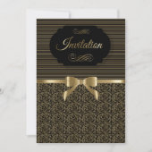 Schwarzes u. Text der GoldParty-Feier-| DIY Einladung (Vorderseite)