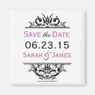 Schwarzes u. Trauben-Save the Date Magnet