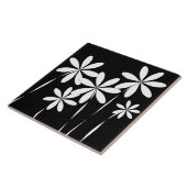 Schwarzes u. Weiß der Blumen-Bliss2 Fliese (Seite)