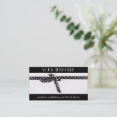 Schwarzes u. weißes Band Visitenkarte (Stehend Vorderseite)