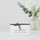 Schwarzes u. weißes Band Visitenkarte (Stehend Vorderseite)