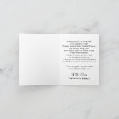 Schwarzes u. weißes Begräbnis danken Ihnen Dankeskarte (Innenseite)