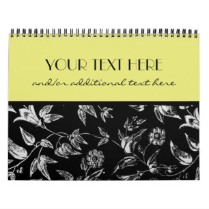 Schwarzes u. weißes Blumen Kalender