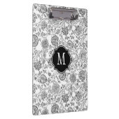 Schwarzes u. weißes Blumenmonogramm-Klemmbrett Klemmbrett (Rechts)