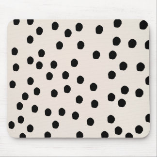Schwarzes u. weißes Chic punktiert Mousepad