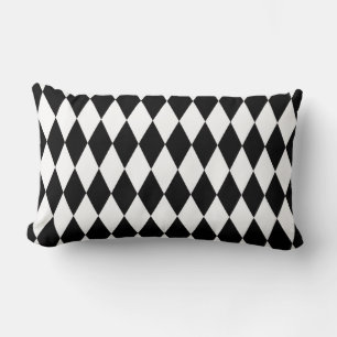 Schwarzes u. weißes Diamant-Harlekin-Muster Lendenkissen