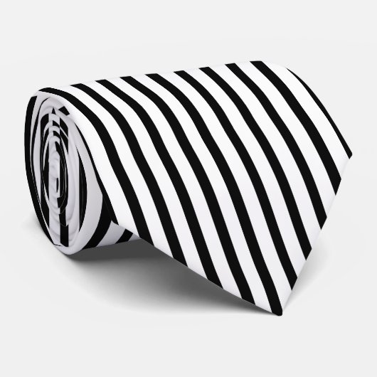 Schwarzes u. weißes dünnes vertikaler krawatte (Gerollt)