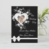 Schwarzes u. weißes einladung (Stehend Vorderseite)