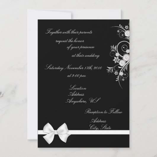 Schwarzes u. weißes einladung (Rückseite)