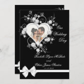 Schwarzes u. weißes einladung (Vorne/Hinten)