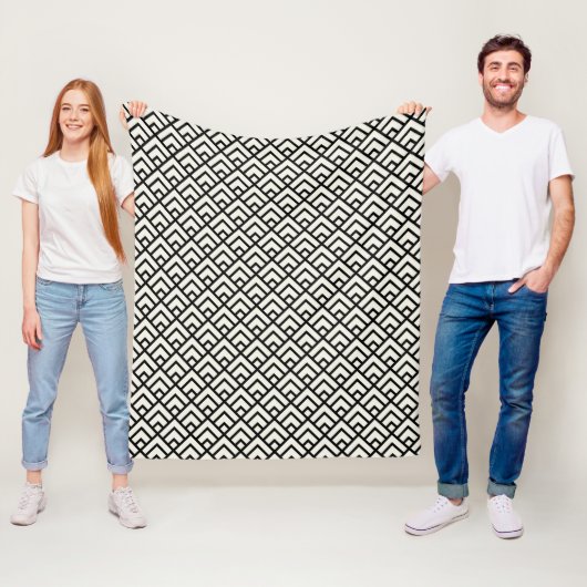 Schwarzes u. weißes geometrisches Muster Fleecedecke (Beispiel)