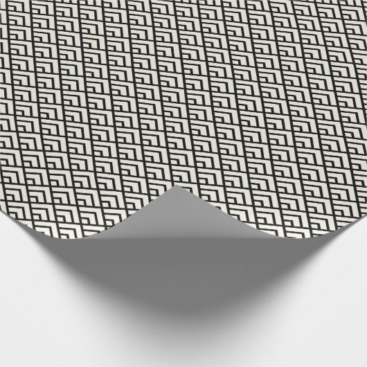 Schwarzes u. weißes geometrisches Muster Geschenkpapier (Ecke)