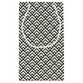 Schwarzes u. weißes geometrisches Muster Kleine Geschenktüte (Rückseite)