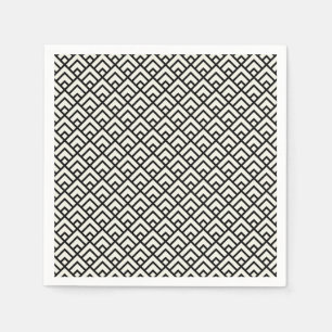 Schwarzes u. weißes geometrisches Muster Serviette