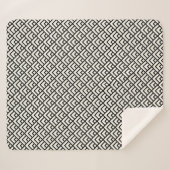 Schwarzes u. weißes geometrisches Muster Sherpadecke (Vorderseite (Horizontal))