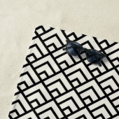 Schwarzes u. weißes geometrisches Muster Strandtuch (Beispiel)