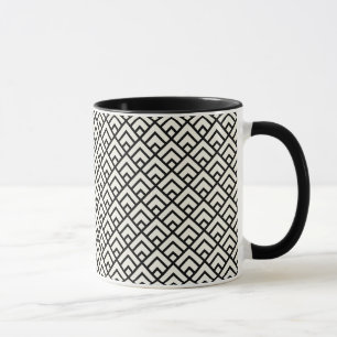 Schwarzes u. weißes geometrisches Muster Tasse