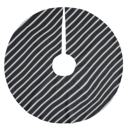 Schwarzes u. weißes gestreiftes - polyester weihnachtsbaumdecke (Vorderseite)