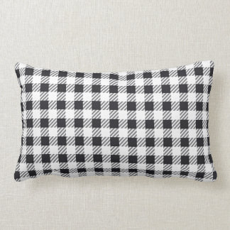 Schwarzes u. weißes Gingham-Muster Lendenkissen