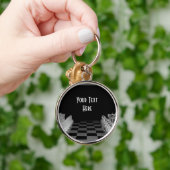 Schwarzes u. weißes Glasschach-Brettspiel Schlüsselanhänger (Hand)