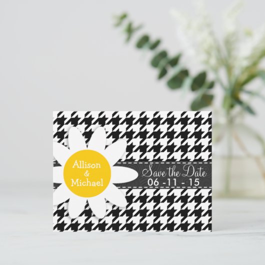 Schwarzes u. weißes Hahnentrittmuster.; Ankündigungspostkarte (Stehend Vorderseite)