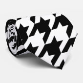 Schwarzes u. weißes Hahnentrittmuster Krawatte (Gerollt)