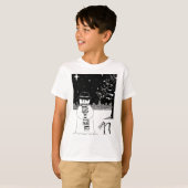 Schwarzes u. weißes Illustrationsweihnachten des T-Shirt (Vorne ganz)