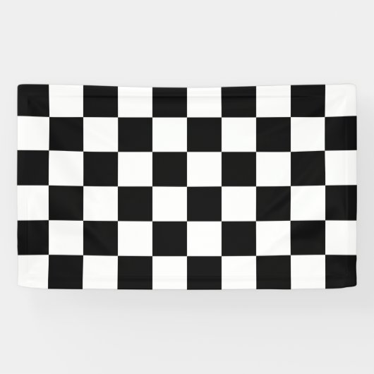 Schwarzes u. weißes kariertes Muster Banner (Horizontal)